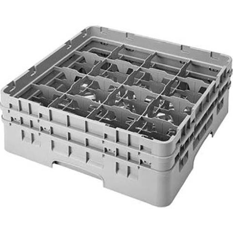 Cambro Camrack Polypropylene Black Full Size 16 Compartment Glass Rack, 5 1/4 inch -- 4 per case.