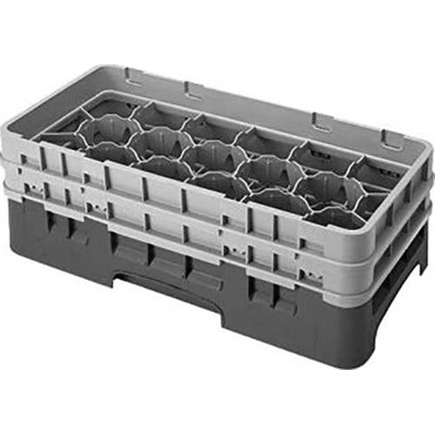 Cambro Camrack Polypropylene Brown Half Size 17 Compartment Glass Rack, 5 1/4 inch -- 4 per case.
