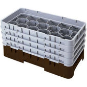 Camrack Half Size 17 Compartment Glass Rack, Beige, 19 3/4 x 10 x 13 3/4 inch -- 2 per case.