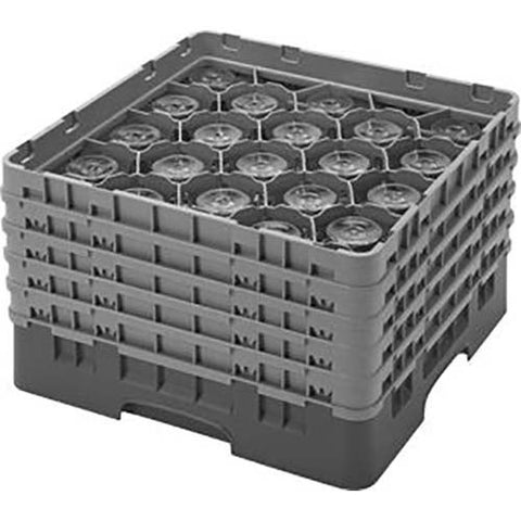 Cambro Camrack Polypropylene Black Full Size 20 Compartment Glass Rack, 10 1/8 inch -- 2 per case.