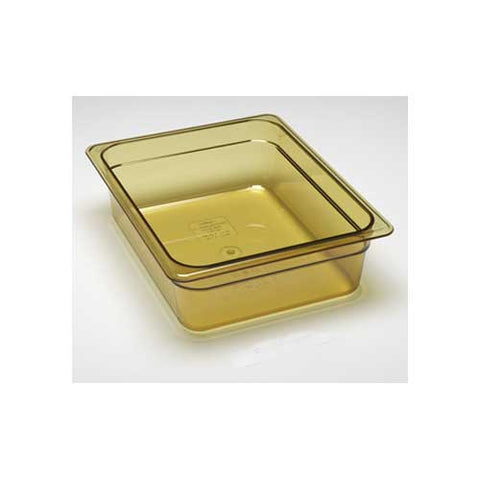 H Pan Half Size Food Storage Pan, Amber, 10 7/16 x 12 3/4 x 4 inch -- 6 per case