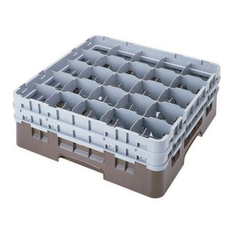 Cambro Camrack Soft Gray Full Size 25 Compartment Glass Rack for 12 5/8 x 3 1/2 inch Stemware and Tumbler -- 2 per case.