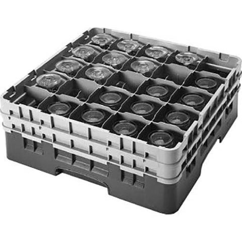 Cambro Camrack Polypropylene Cranberry Full Size 25 Compartment Glass Rack, 5 1/4 inch -- 4 per case.