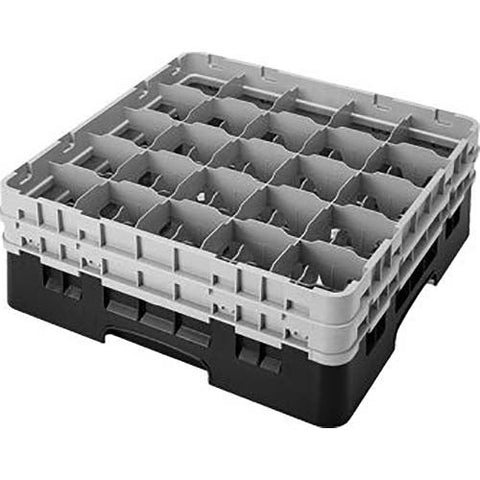 Cambro Camrack Polypropylene Cranberry Full Size 25 Compartment Glass Rack, 7 3/4 inch -- 3 per case.