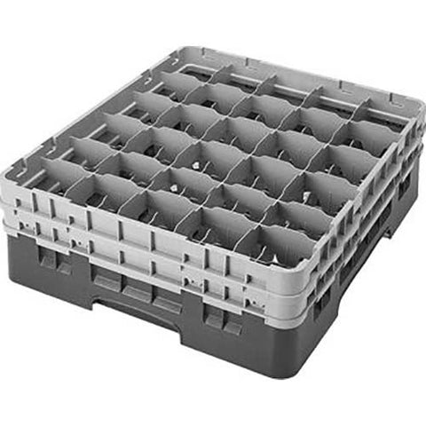 Cambro Camrack Polypropylene Black Full Size 30 Compartment Glass Rack, 5 1/4 inch -- 4 per case.