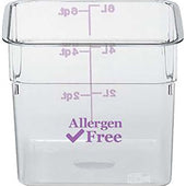 Cambro Camwear CamSquares Polycarbonate Allergen Free Purple Food Storage Container, 4 Quart -- 6 per case.