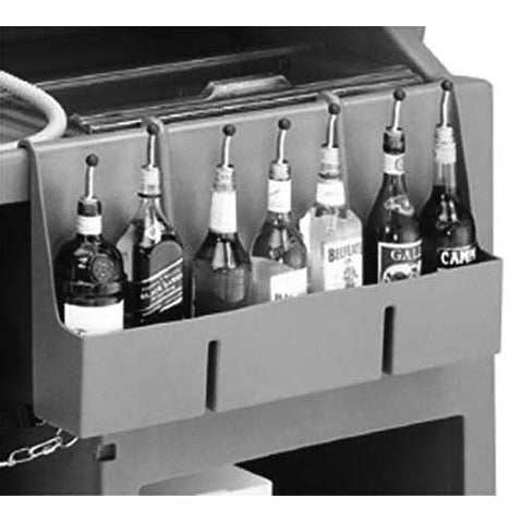 Cambro Black 7 Bottle Speed Rail for Large Portable Beverage Bar CamBar.