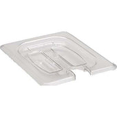 Cambro Camwear Clear Eighth Size Notched Cover with Handle for Food Pan, 6 3/8 x 5 1/4 inch -- 6 per case.
