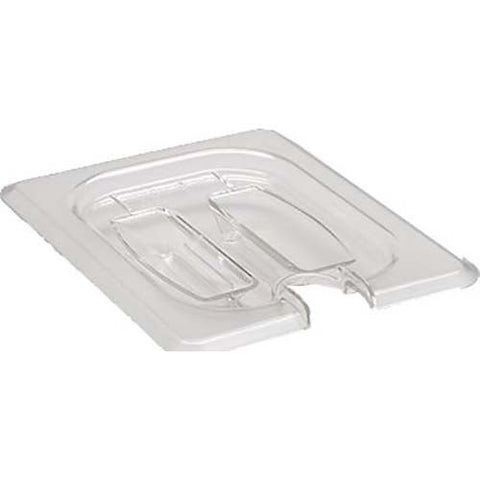 Cambro Camwear Clear Eighth Size Notched Cover with Handle for Food Pan, 6 3/8 x 5 1/4 inch -- 6 per case.