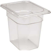 Cambro Camwear Polycarbonate Clear Eighth Size Food Pan, 6 inch -- 6 per case.