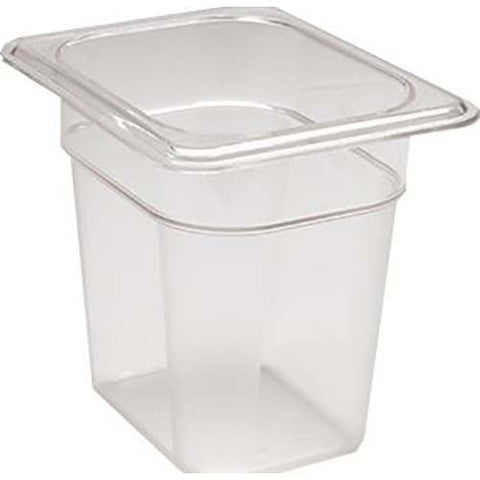 Cambro Camwear Polycarbonate Clear Eighth Size Food Pan, 6 inch -- 6 per case.