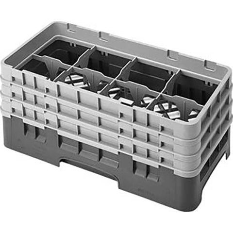 Cambro Camrack Polypropylene Brown Half Size 8 Compartment Glass Rack, 6 7/8 inch -- 3 per case.
