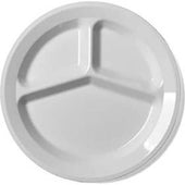 Cambro Camwear Black Narrow Rim Three Compartment Plate, 9 inch Diameter -- 48 per case.