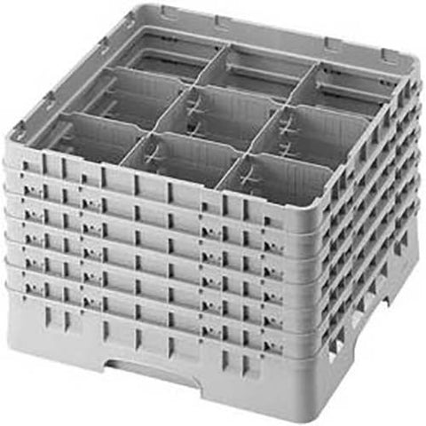 Cambro Camrack Polypropylene Brown Full Size 9 Compartment Glass Rack, 11 3/4 inch -- 2 per case.