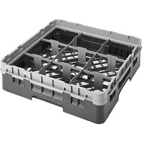 Cambro Camrack Polypropylene Cranberry Full Size 9 Compartment Glass Rack, 3 5/8 inch -- 5 per case.