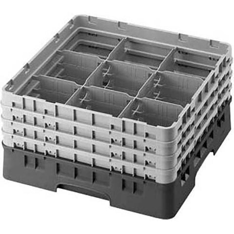 Cambro Camrack Polypropylene Navy Blue Full Size 9 Compartment Glass Rack, 6 7/8 inch -- 3 per case.