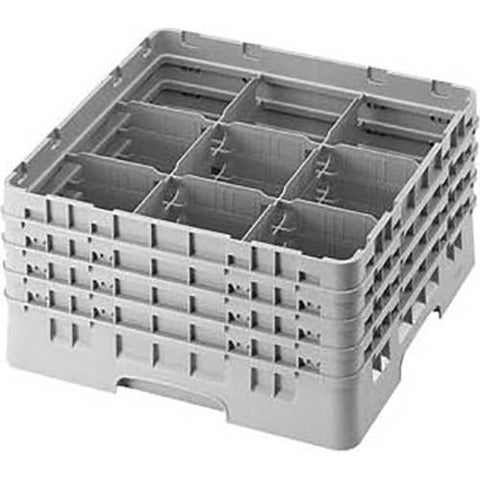 Cambro Camrack Polypropylene Navy Blue Full Size 9 Compartment Glass Rack, 8 1/2 inch -- 2 per case.