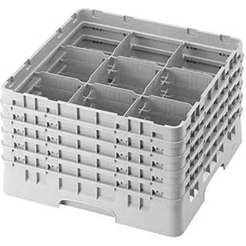 Cambro Camrack Polypropylene Cranberry Full Size 9 Compartment Glass Rack, 10 1/8 inch -- 2 per case.