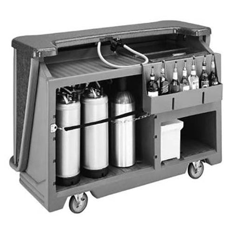 Cambro Granite Gray Standard Style Complete Medium Portable Beverage Bar CamBar, 67 1/2 x 28 1/2 x 47 1/2 inch.