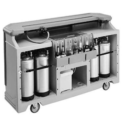 Cambro Granite Gray Standard Style Complete Large Portable Beverage Bar CamBar, 72 3/4 x 26 x 48 inch.