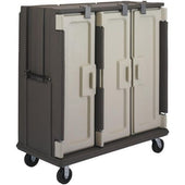 Cambro Tall Profile 3 Compartment Meal Delivery Cart with Security Package, Slate Blue, 60 x 29 1/4 x 63 5/8 inch.