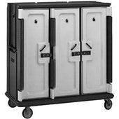 Cambro Granite Gray Tall Profile 3 Door 30 Tray 3 Compartment Meal Delivery Cart, 60 x 63 5/8 x 29 1/4 inch.
