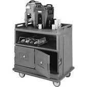 Cambro Slate Blue Molded Top Counter Beverage Service Cart, 44 1/2 x 44 x 30 inch.