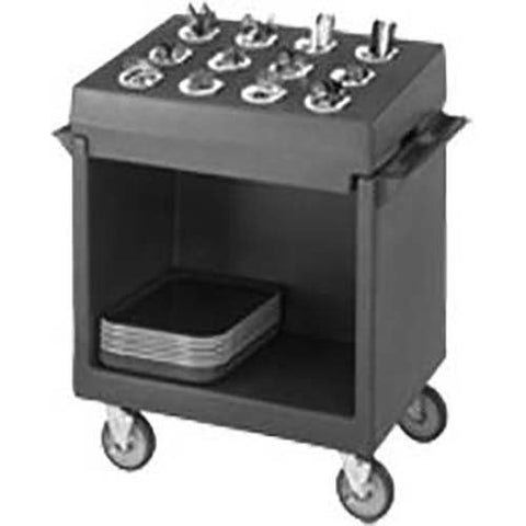Cambro Coffee Beige Cart and Rack Combination Cart with Cutlery Rack, 38 1/8 22 3/4 x 41 1/4 inch.