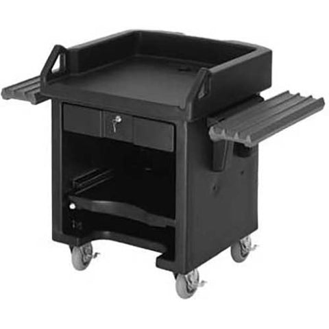 Cambro Hot Red Versa Cart with Dual Tray Rails and Standard Casters, 52 3/4 x 32 1/4 x 43 inch.