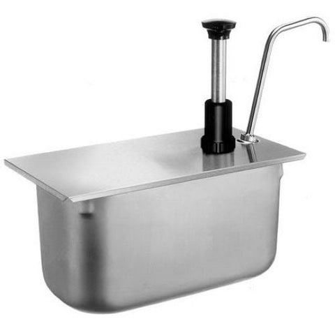 Server Stainless Steel Condiment Pump for 1/3 Size Long Steam Table Pan, 7.125 x 13.062 x 7.125 inch.