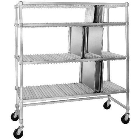 Channel Manufacturing Aluminum Tray 1.5 inch Spacing Drying Rack, 60 x 30 x 57 inch.