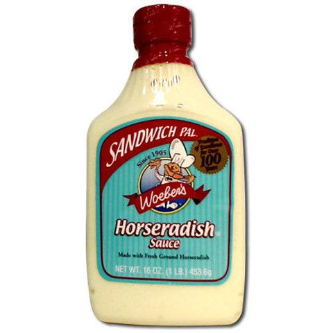 Woebers Horseradish Sauce - 16 ounce -- 6 per case.