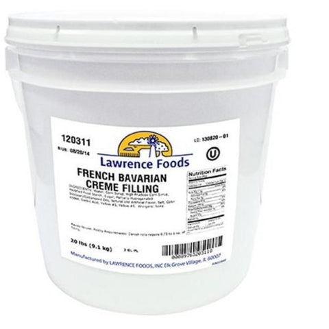 Lawrence Foods Filling French Bavarian Cream, 20 Pound -- 1 Case