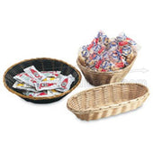 Basket, Tan Plastic Rattan , Oval, 9.5 X 6.5 X 3 Inch -- 12 Per Case