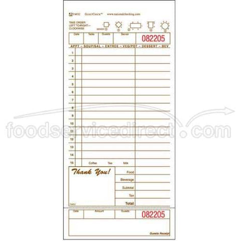 National Checking Company Guest Check Board - 1 Part Tan, 15 Line, 4.20 x 9 inch -- 2000 per case.
