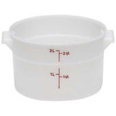 White Round Plastic Container, White, 2 Quart -- 12 per case