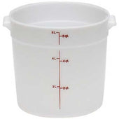 White Round Plastic Container, White, 6 Quart -- 12 per case