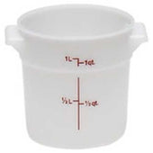 White Polypropylene Container, White, 1 Quart -- 12 Per Case