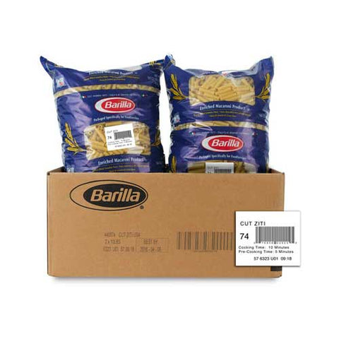 Barilla Ziti Cut Pasta, 10 Pound -- 2 Case