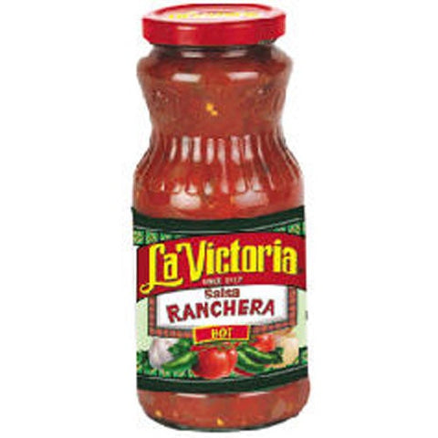 La Victoria Ranchero Hot Salsa, Retail, 16 Ounce -- 12 Case