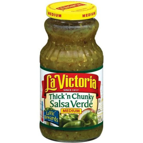La Victoria Salsa, Verde Thick & Chunky, Retail, 16 Ounce -- 12 Case