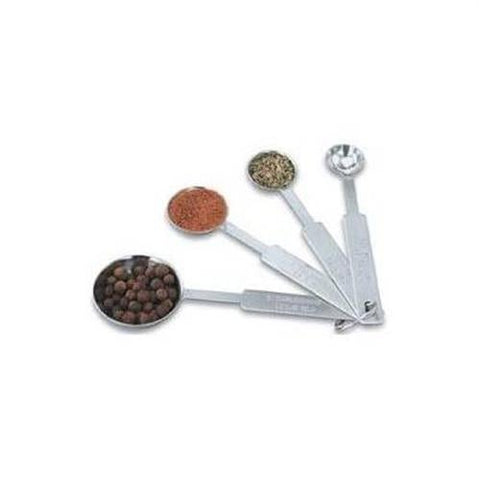 Vollraths Stainless Steel 4-Piece Measuring Spoon Set - Set includes 1Table Spoon, 1 Tea Spoon, 1/2 Tea Spoon, 1/4 Tea Spoon -- 12 sets per case.