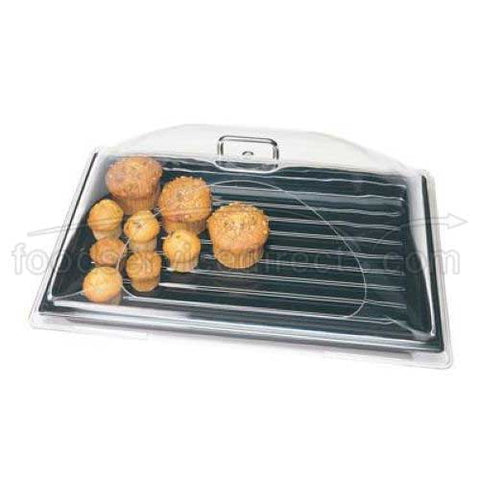 Clear Cambro Camwear Dome Cover with Side Cut Only, 12 x 20 x 6 5/8 inch.