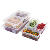 Translucent Cambro Sixth Size Notched Cover with Handle Only, 6 3/8 x 6 15/16 inch -- 6 per case.