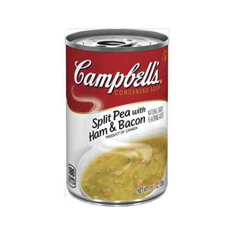 Campbells Condensed Split Pea Soup with Ham and Bacon - 11.5 oz. can, 12 per case