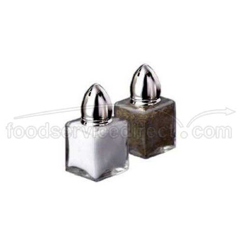 Traex Dripcut Continental Square Salt and Pepper Shaker - Glass Jar, 1/2 Ounce -- 72 per case.