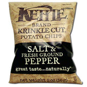 Kettle Krinkle Cut Salt and Fresh Ground Pepper Potato Chips - 2 oz. bag, 24 per case