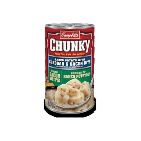 Campbells CHUNKY Baked Potato Soup with Cheddar and Bacon Bits - 18.8 oz. can, 12 per case