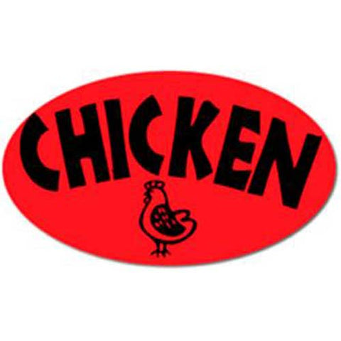 Accessorial 0.875 x 1.5 Chicken Oval Deli Label, 1000 count per Roll.