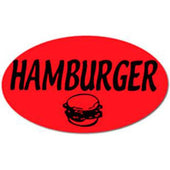 Accessorial 0.875 x 1.5 Hamburger Oval Deli Label, 1000 count per Roll.